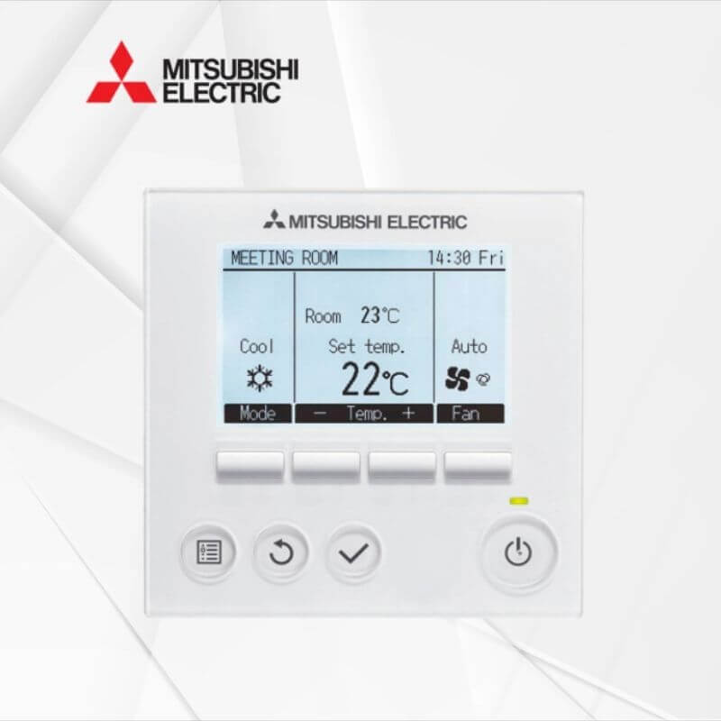 Kanalska klimatska naprava Mitsubishi 6,1 kW SEZ-M60DA2SUZ-M60VA s stenskim žičnim upravljalnikom in tedenskim časovnikom notranja in zunanja enota