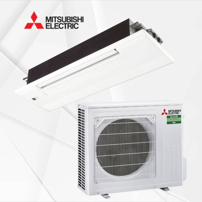 Kasetna stropna enosmerna klimatska naprava Mitsubishi 5 kW MLZ-KP50VFSUZ-M50VA notranja in zunanja enota