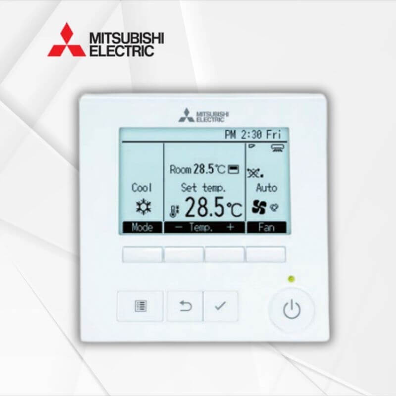 Talna vgradna klimatska naprava Mitsubishi SFZ-M50VASUZ-M50VA s stenskim žičnim upravljalnikom in tedenskim časovnikom notranja in zunanja enota